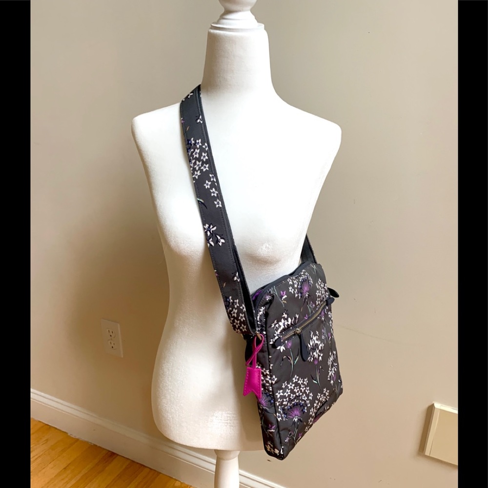 Vera Bradley grey/violet crossbody purse